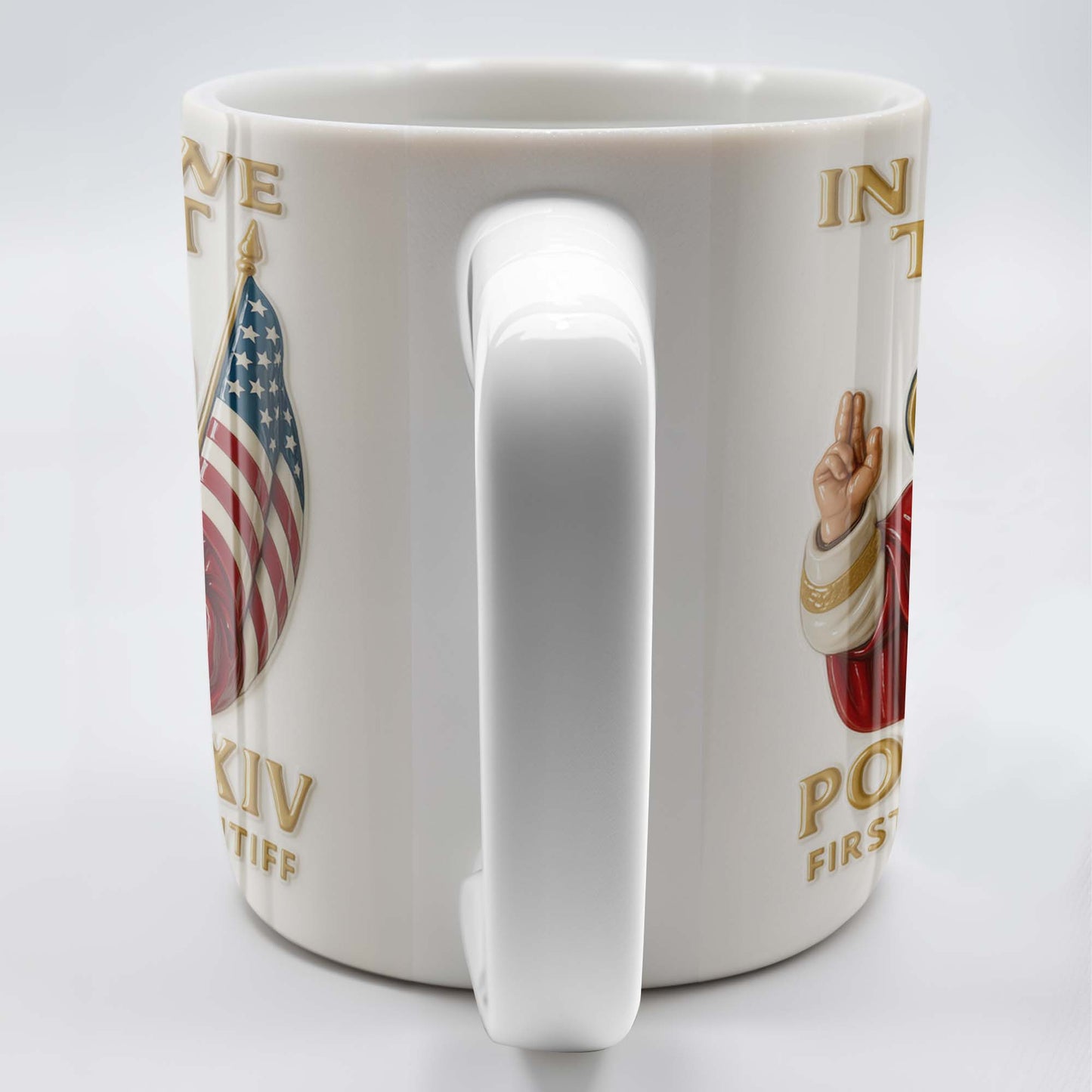 In God We Trust, Pope And American Flag - Personalized Custom Coffee Mug - FTH079_MG