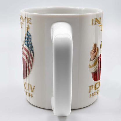 In God We Trust, Pope And American Flag - Personalized Custom Coffee Mug - FTH079_MG