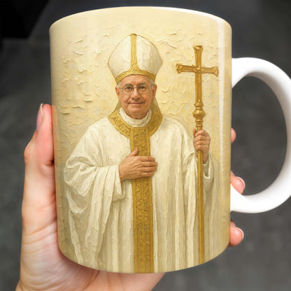 Celebrate Faith and Devotion, Bishop and Cross - Personalized Custom Coffee Mug - FTH084_MG