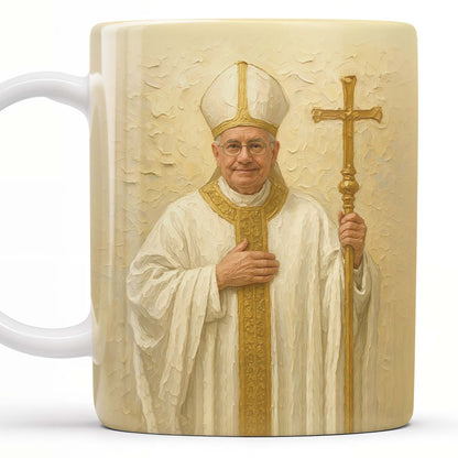 Celebrate Faith and Devotion, Bishop and Cross - Personalized Custom Coffee Mug - FTH084_MG