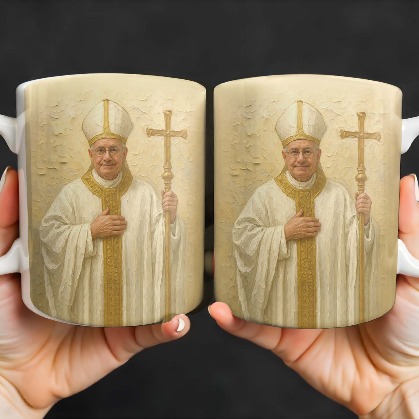 Celebrate Faith and Devotion, Bishop and Cross - Personalized Custom Coffee Mug - FTH084_MG