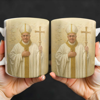 Celebrate Faith and Devotion, Bishop and Cross - Personalized Custom Coffee Mug - FTH084_MG