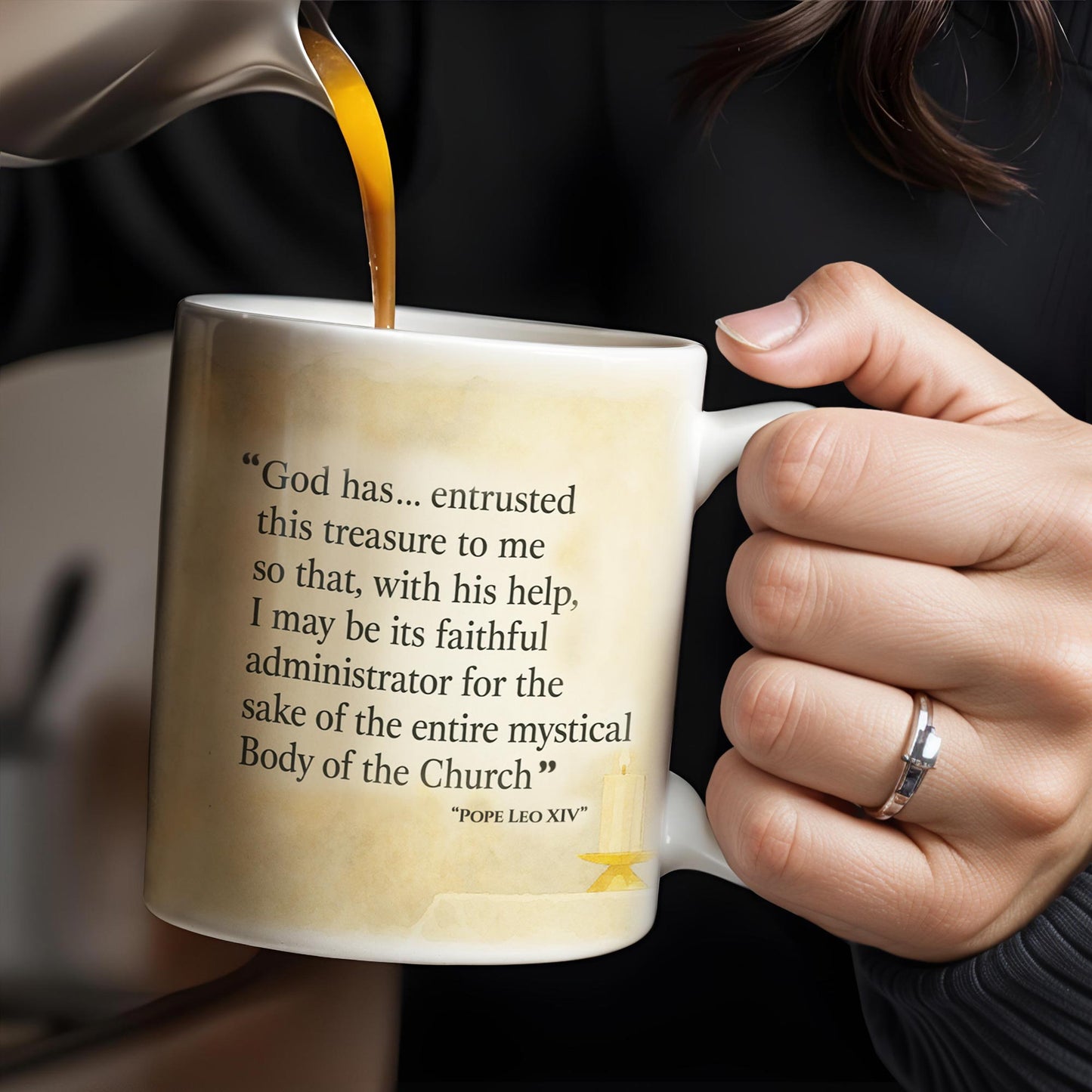 God Has... Entrusted This Treasure To Me, Pope And Censer - Personalized Custom Coffee Mug - FTH087_MG