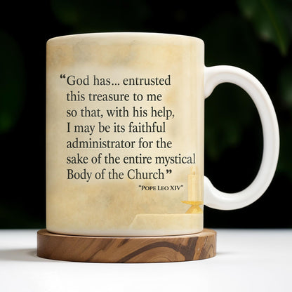 God Has... Entrusted This Treasure To Me, Pope And Censer - Personalized Custom Coffee Mug - FTH087_MG