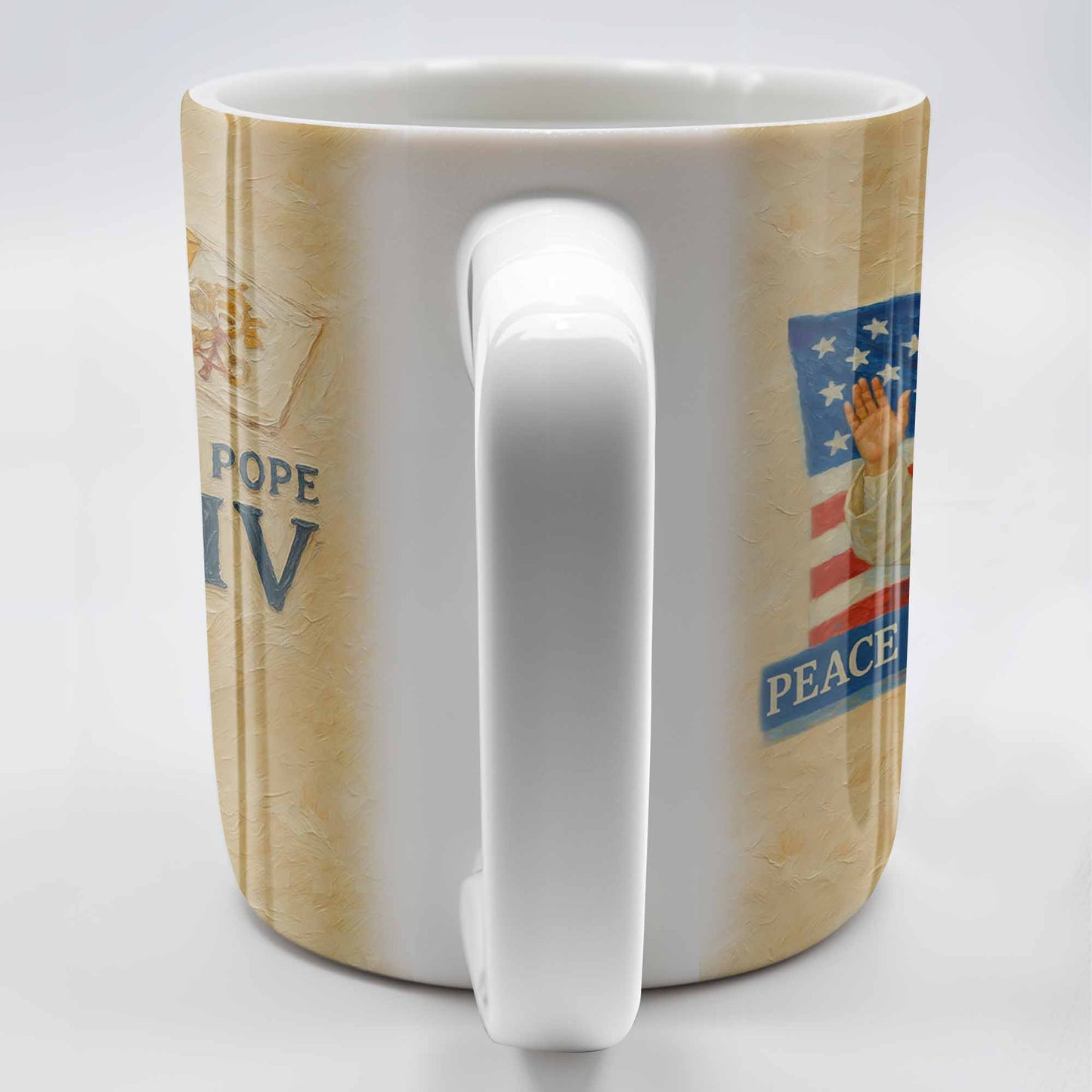 Peace Be With All Of You, American Flag And Papal Symbolism - Personalized Custom Coffee Mug - FTH092_MG