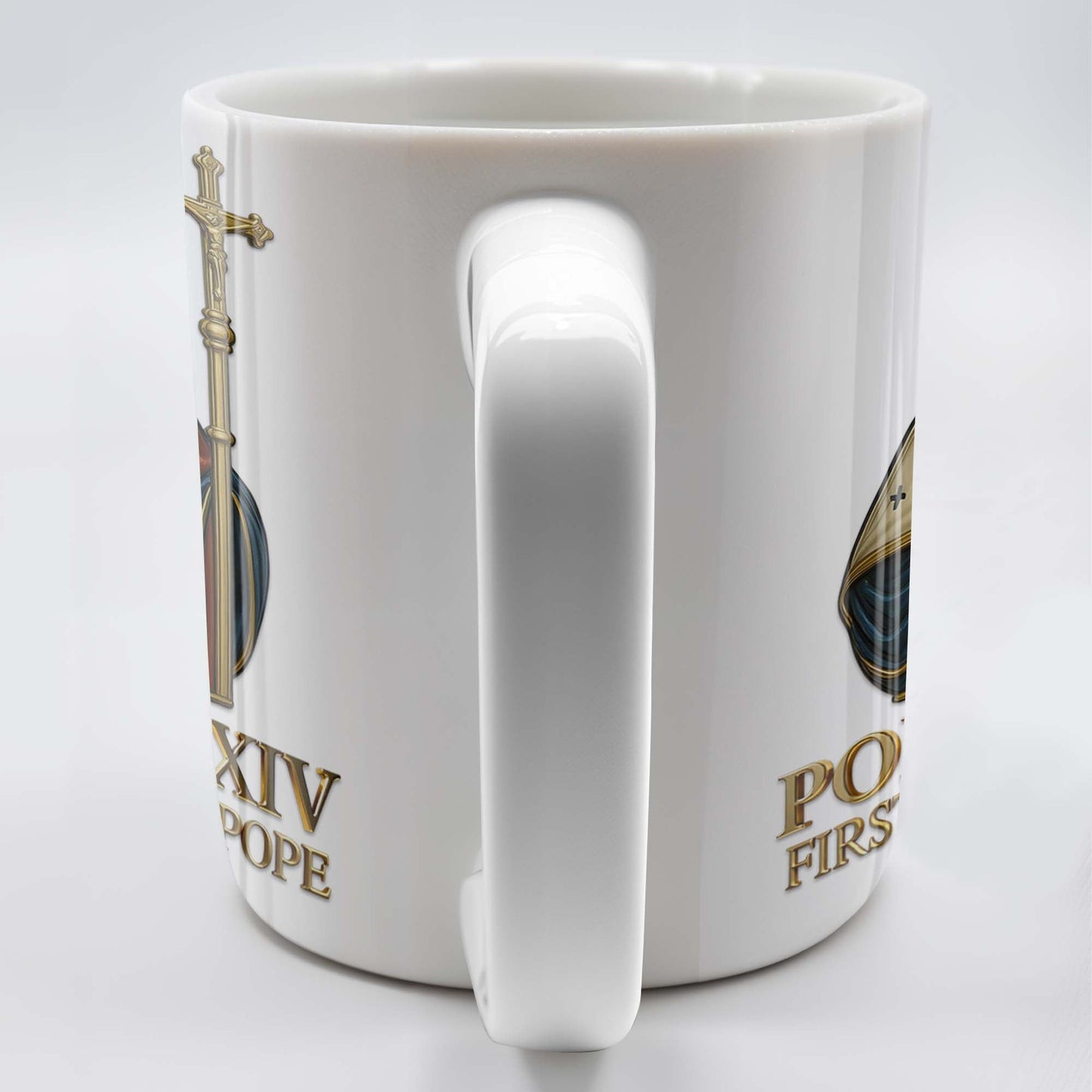 Pope Leo XIV First American Pope, Religious Attire and Cross - Personalized Custom Coffee Mug - FTH095_MG