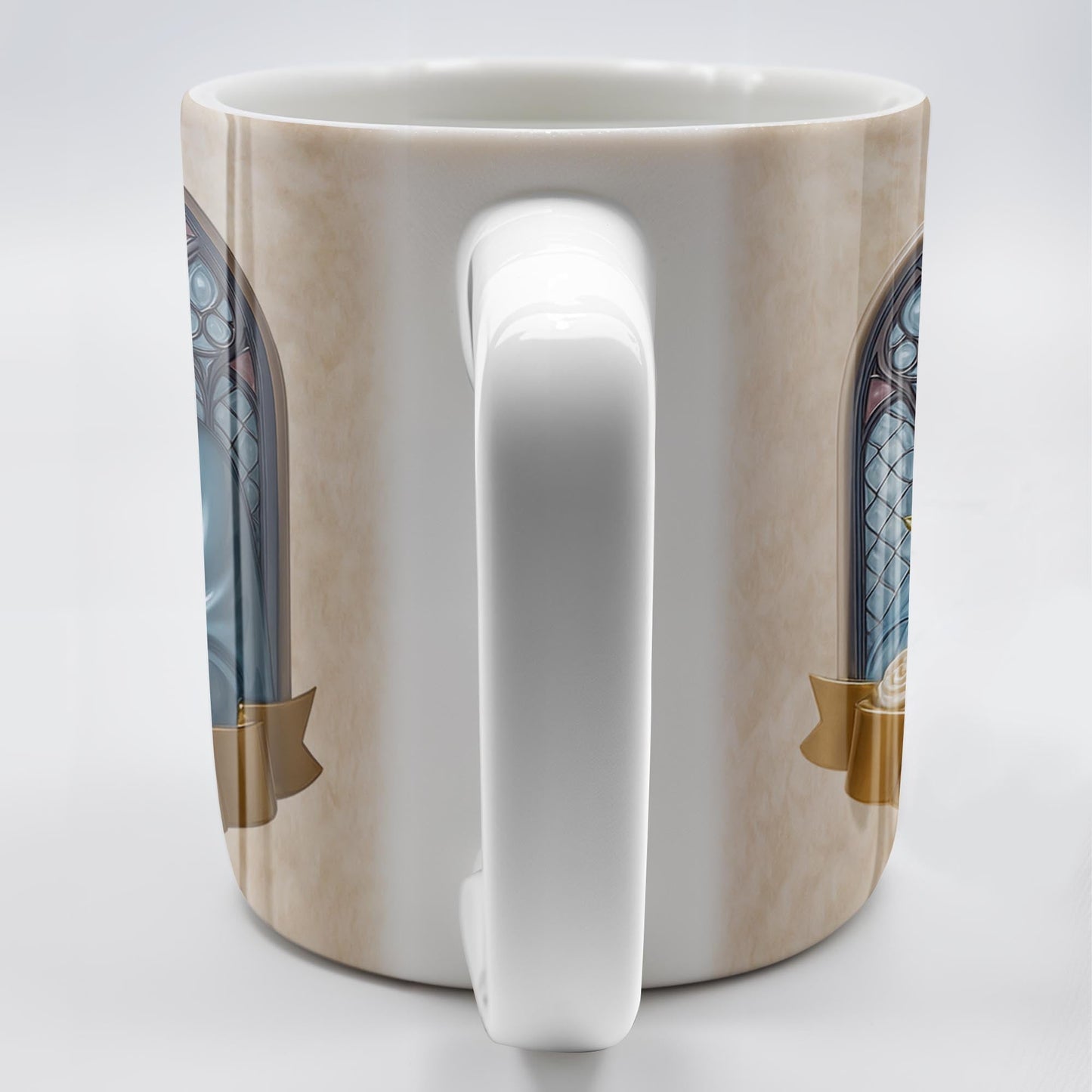 Celebrate Faith and Devotion, Stained Glass Religious Figure - Personalized Custom Coffee Mug - FTH098_MG