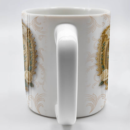 Hail Full Of Grace The Lord Is With You Virgin Mary And Roses - Personalized Custom Coffee Mug - FTH099_MG