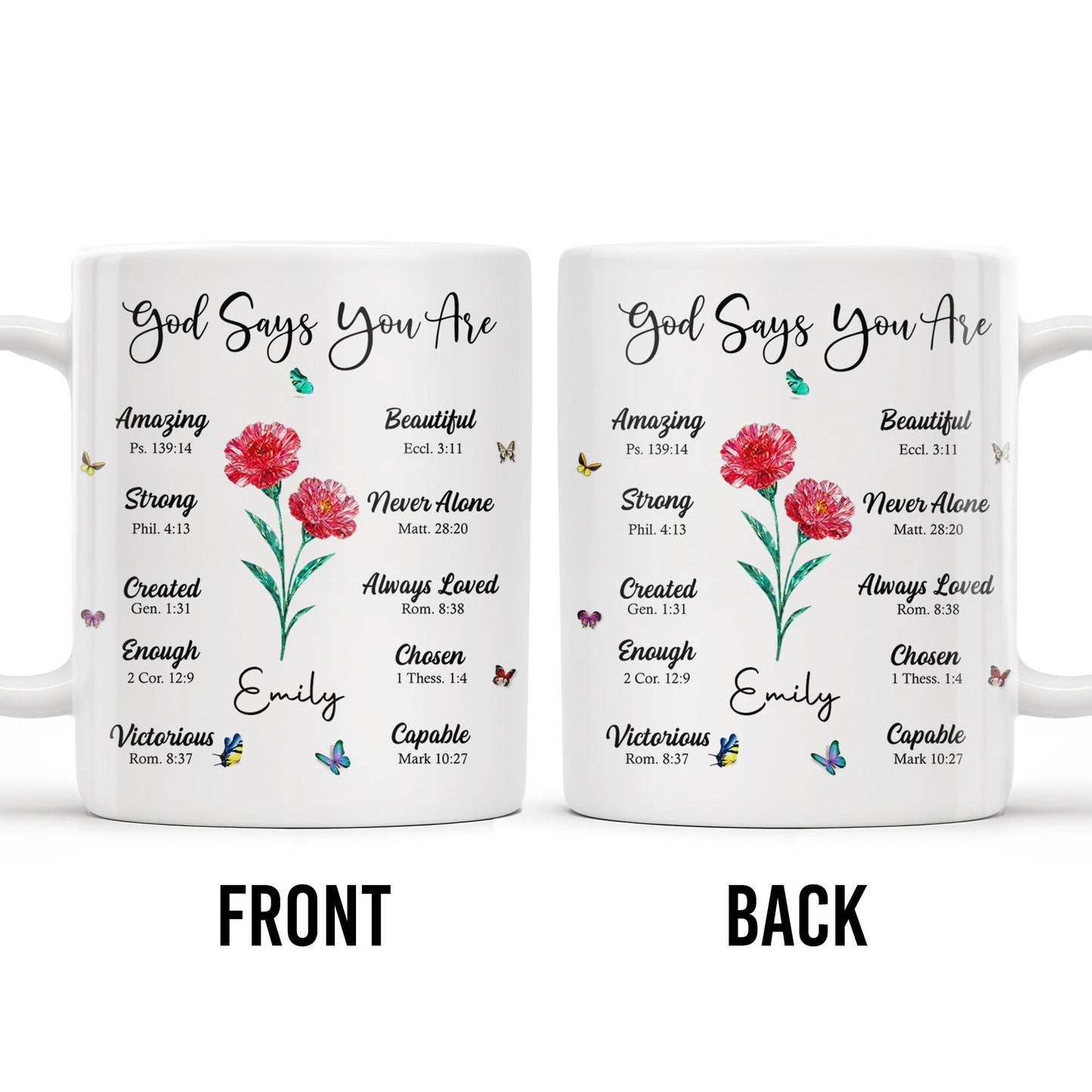 God Says You Are Amazing, Beautiful, Strong Mug - Personalized Custom Coffee Mug - FTH114_MG