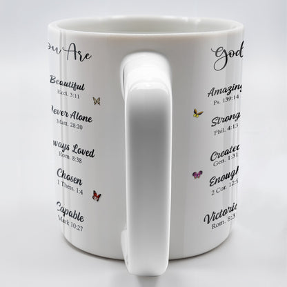 God Says You Are Amazing, Beautiful, Strong Mug - Personalized Custom Coffee Mug - FTH114_MG