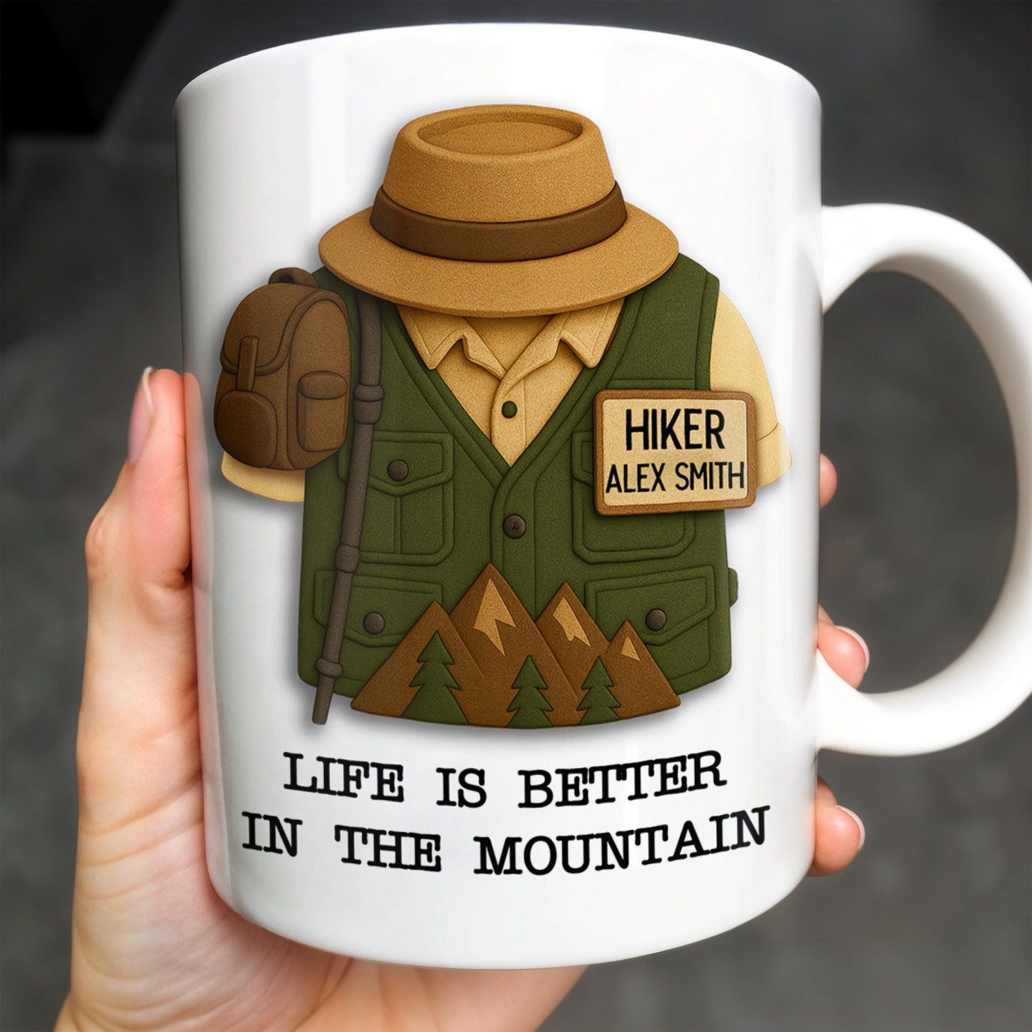 Life Is Better In The Mountain, Mountains and Hiking Gear - Personalized Custom Coffee Mug - FTN005_MG