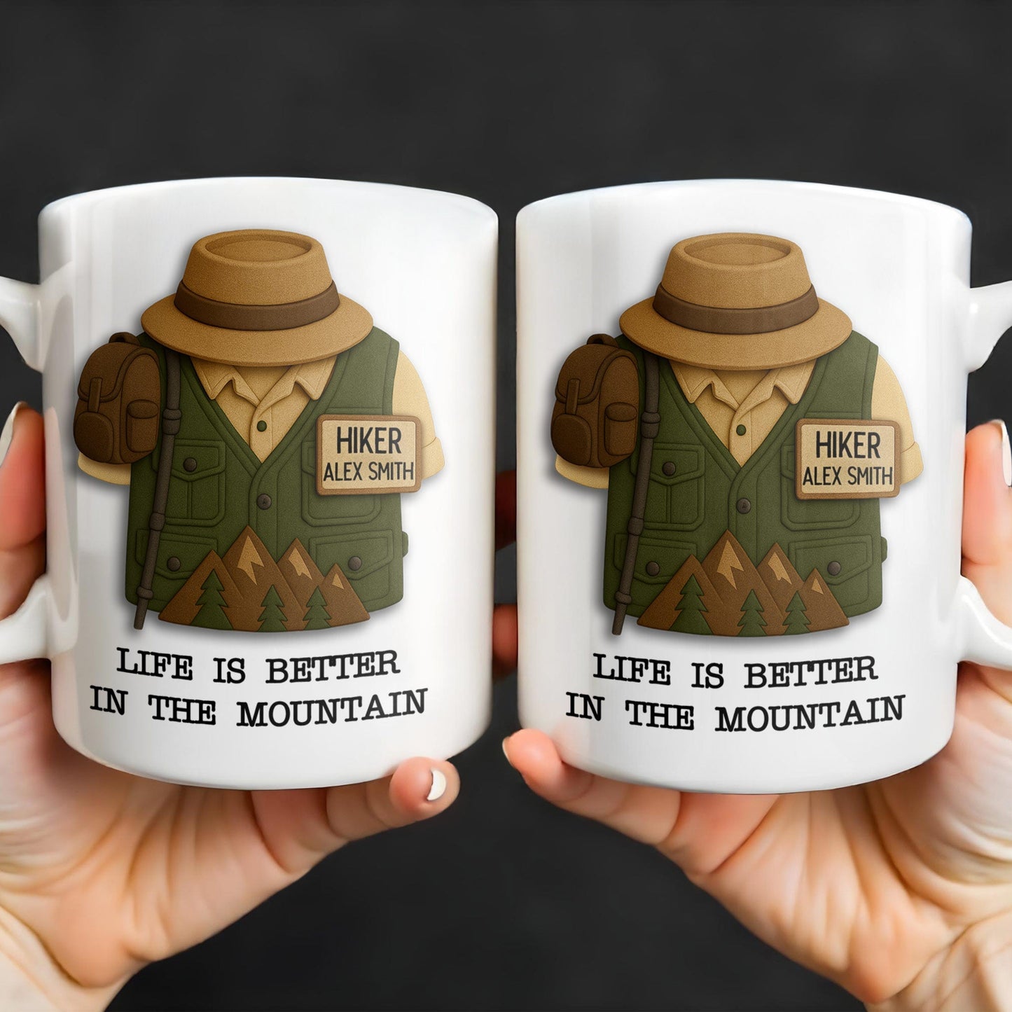 Life Is Better In The Mountain, Mountains and Hiking Gear - Personalized Custom Coffee Mug - FTN005_MG