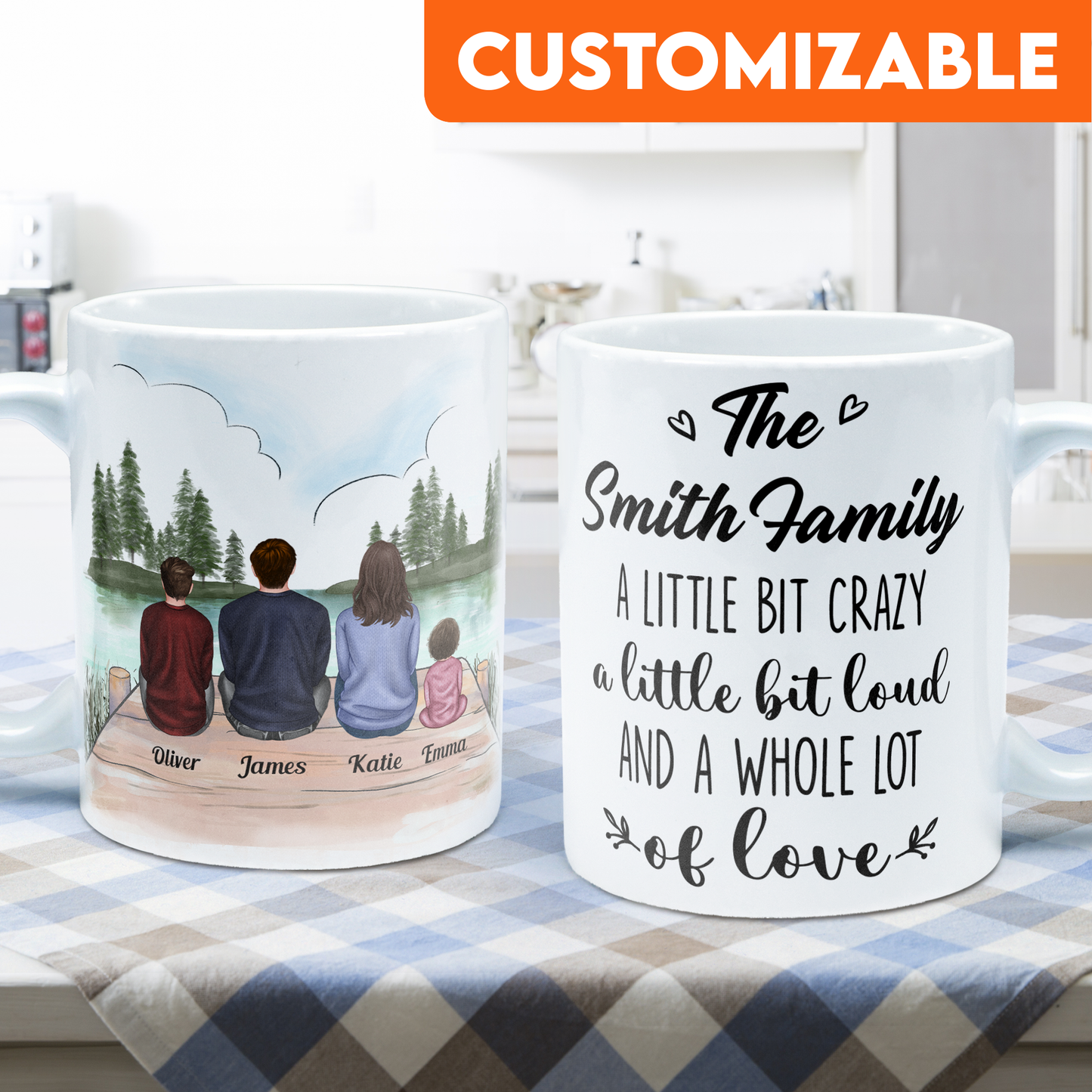 Family Forever Linked Together - Personalized Mug - Anniversary, Valentine's Day, Birthday Gift For Family Parents Wife Husband