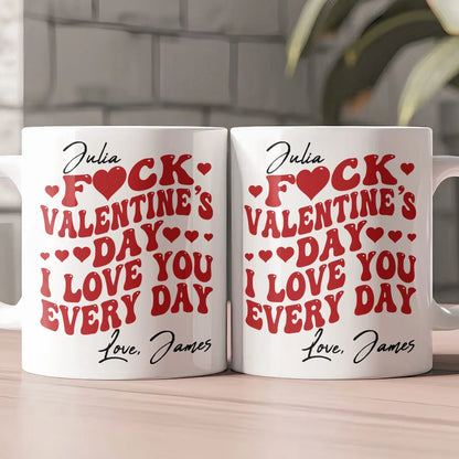 Personalized White Ceramic Mug Retro Love Quote Valentine's Day Gift - Custom Name Funny Cute Hearts Design for Girlfriend Wife