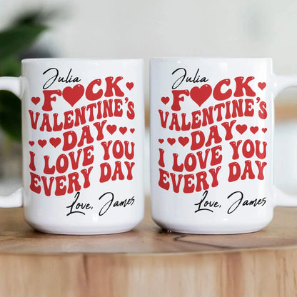 Personalized White Ceramic Mug Retro Love Quote Valentine's Day Gift - Custom Name Funny Cute Hearts Design for Girlfriend Wife