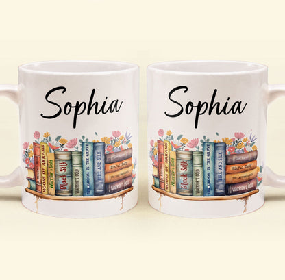 Flower Book Custom Name For Book Lovers - Personalized Mug