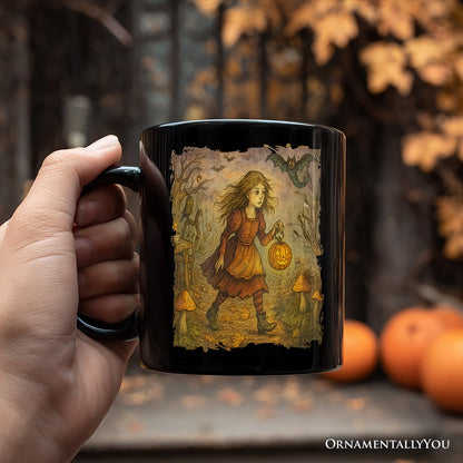 Vintage Alice's Adventure in Wonderland Personalized Mug, Spooky Halloween Gift with Custom Name