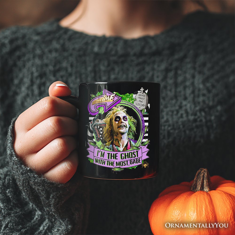 I'm The Ghost With The Most Babe Personalized Mug, Funny Horror Gift with Custom Name