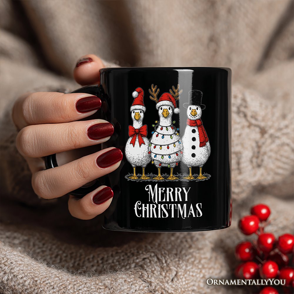 Vintage Christmas Silly Goose Personalized Mug, Snowman Spoof Winter Gift with Custom Name