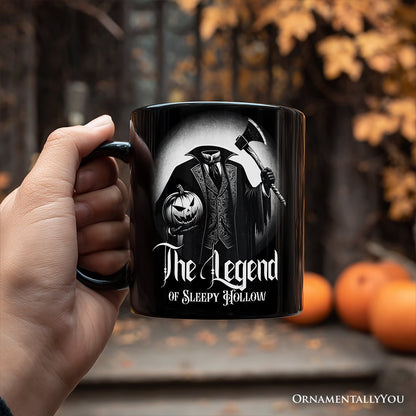 Headless Horseman Spooky Portrait Personalized Mug Horror Villain Theme Halloween Gift with Custom Name