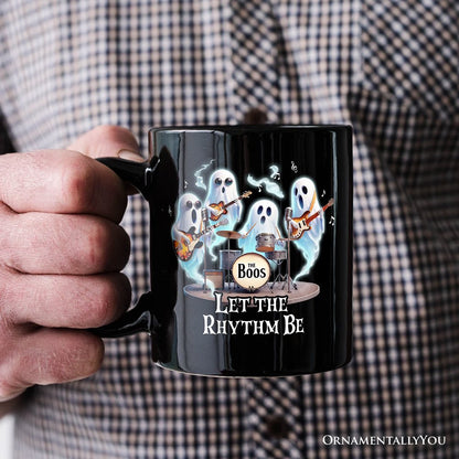 Let the Rhythm Be Ghost Band Personalized Mug, Whimsical Rock Music Gift with Custom Name