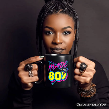 Made In The 80s Personalized Mug, Neon Retro Eighties Kid Gift with Custom Name