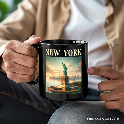 Iconic New York State Statue of Liberty Personalized Mug, Patriotic American Landmark Gift and Heritage Souvenir with Custom Name