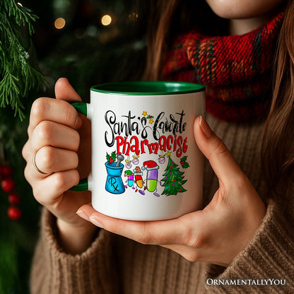 Santa's Favorite Pharmacist Christmas Personalized Mug, Pharmacy Appreciation Gift with Custom Name
