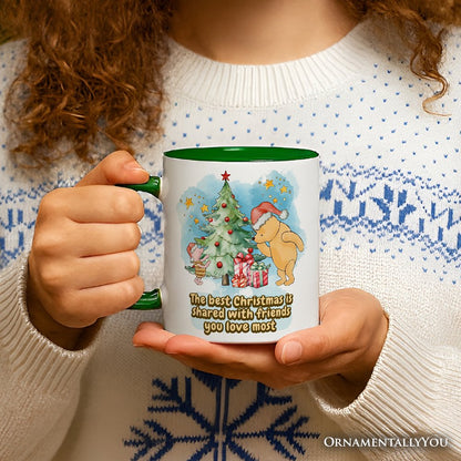 Best Christmas with Pooh Bear's Personalized Mug, Heartwarming Holiday Gift with Custom Name
