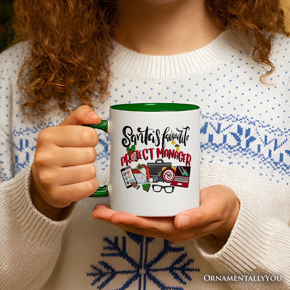 Santa's Favorite Project Manager Personalized Mug, Business Team Coordinator Gift with Custom Name
