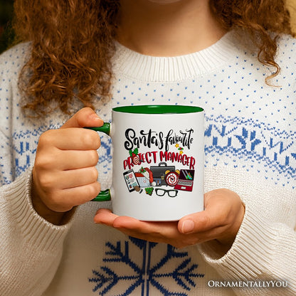 Santa's Favorite Project Manager Personalized Mug, Business Team Coordinator Gift with Custom Name