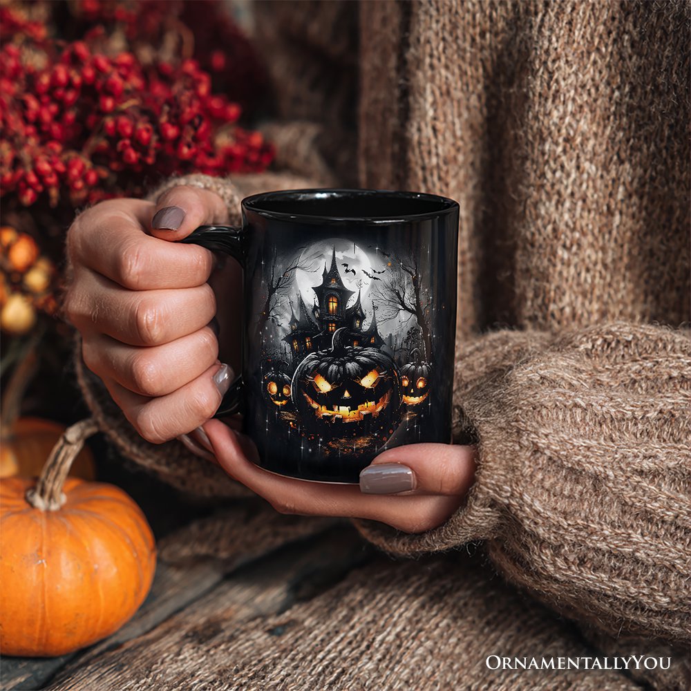 Pumpkin Halloween Personalized Mug, Spooky Horror Gift with Custom Name