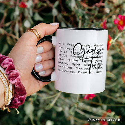 Girls Trip Words Personalized Mug, Besties Vacation Memories Gift with Custom Name