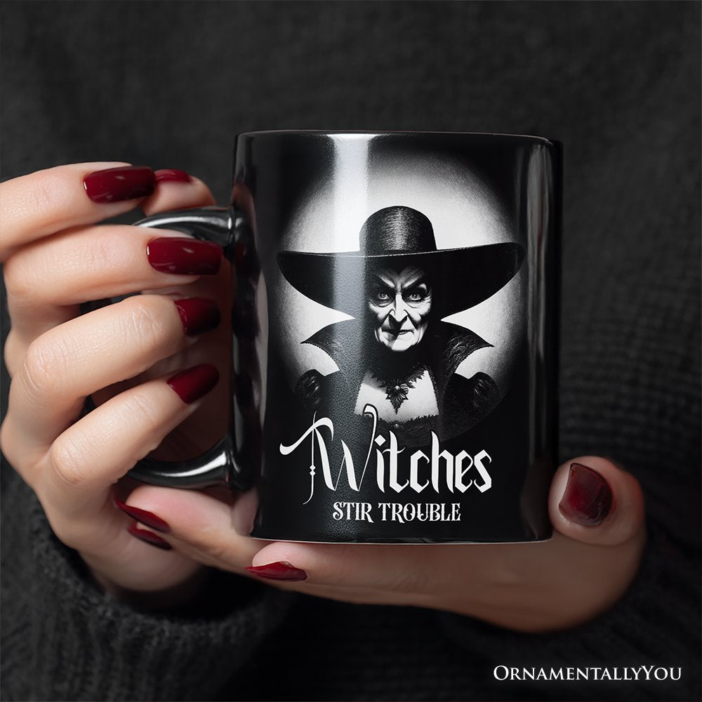 Witch Spooky Portrait Personalized Mug Horror Villain Theme Halloween Gift with Custom Name