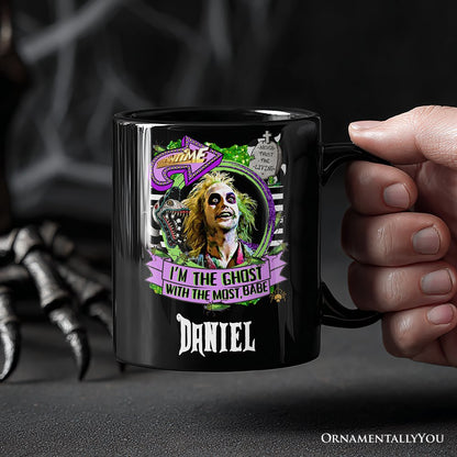 I'm The Ghost With The Most Babe Personalized Mug, Funny Horror Gift with Custom Name