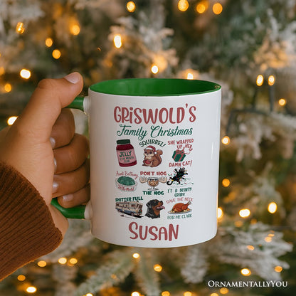 Griswold's Family Christmas Personalized Mug, Funny Retro Vacation Movie Quote Gift with Custom Name