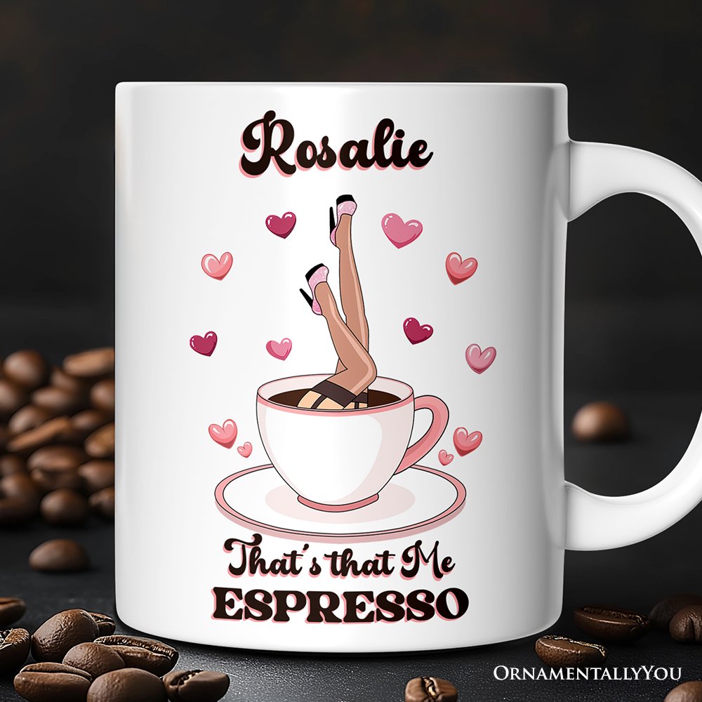That's That Me Expresso Vibe Personalized Mug, Retro Girls Valentine and Galentine Gift With Custom Name