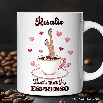That's That Me Expresso Vibe Personalized Mug, Retro Girls Valentine and Galentine Gift With Custom Name