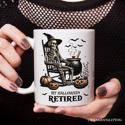 Funny Retired Skeleton Mug, Personalized Halloween Mug Gift