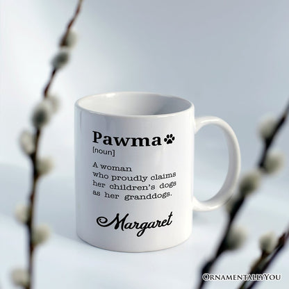 Personalized Pawma Definition Mug, Funny Dog Lovers Mom Gift with Custom Name