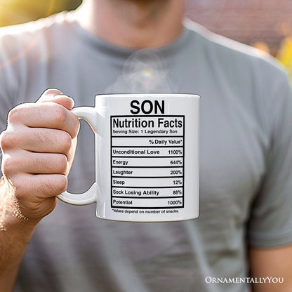 Son Nutrition Facts Personalized Mug, Birthday Gift with Custom Name