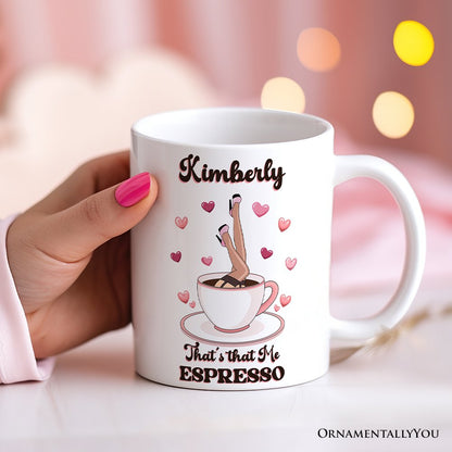 That's That Me Expresso Vibe Personalized Mug, Retro Girls Valentine and Galentine Gift With Custom Name