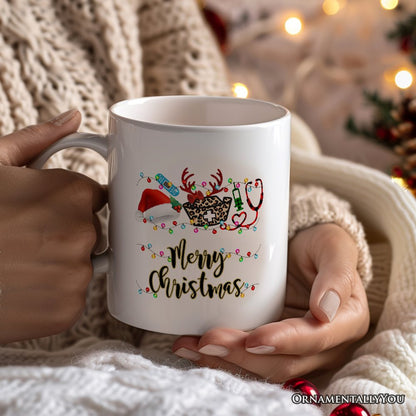 Personalized Mug Plaid Nurse Christmas, Gift for Medical Assistants and Hospital Technicians