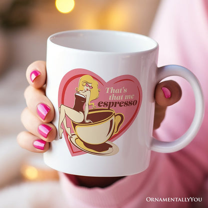 That's That Me Expresso Retro Personalized Mug, Pinup Girl Anti-Valentine Gift With Custom Name