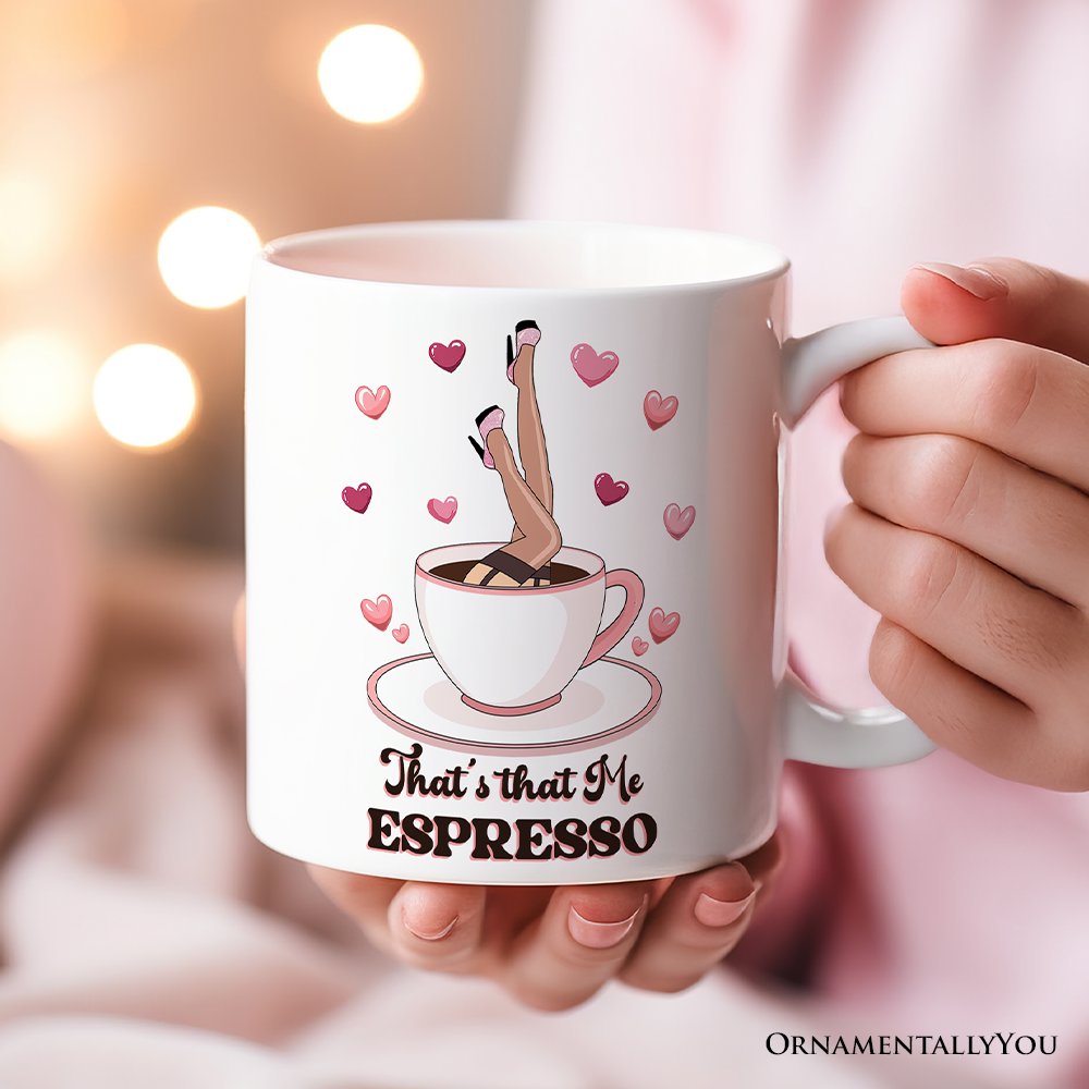 That's That Me Expresso Vibe Personalized Mug, Retro Girls Valentine and Galentine Gift With Custom Name