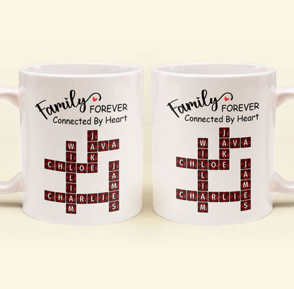 Forever Connected By Heart Scrabble Name - Personalized Mug