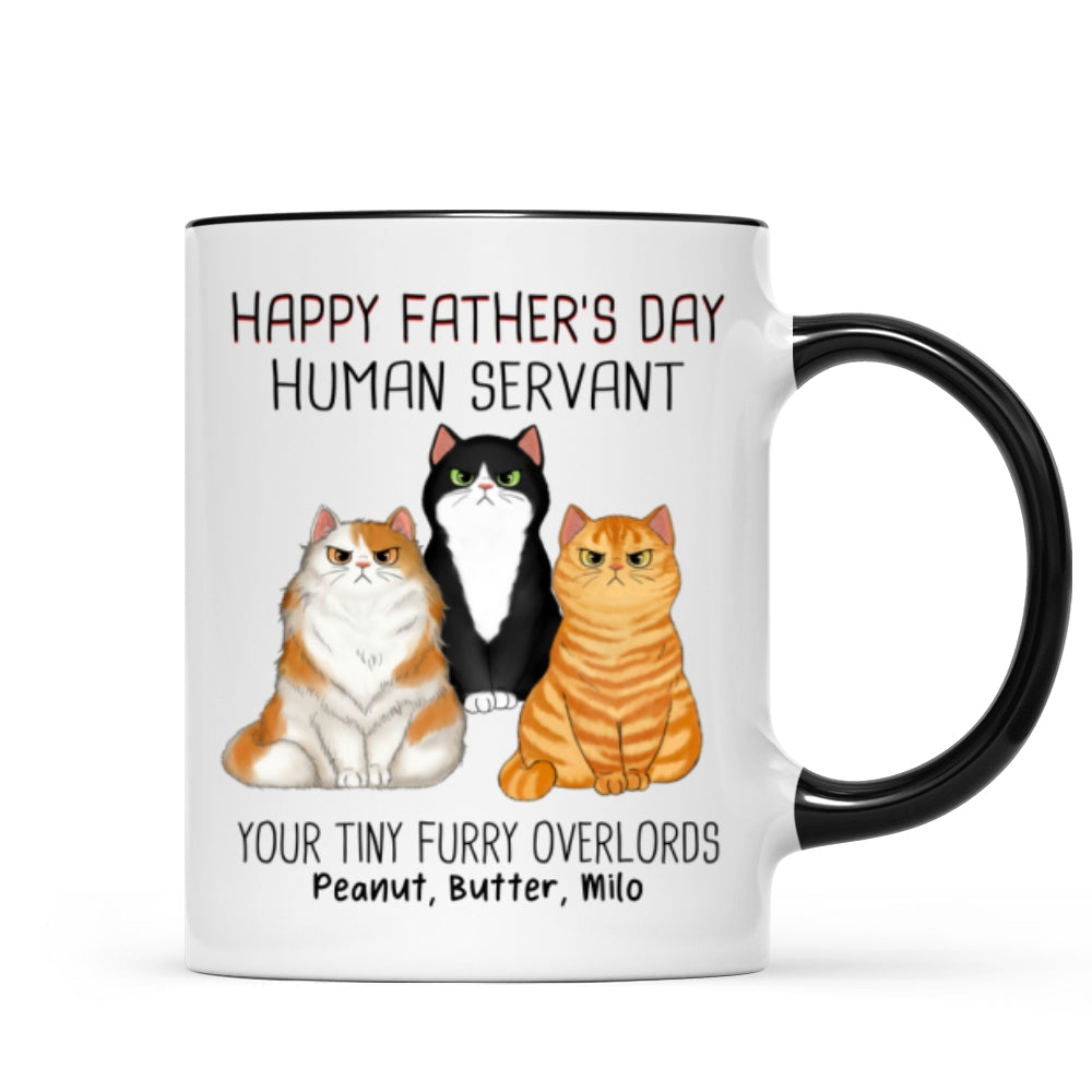 Angry Cats Happy Father's Day Cat Human Servant Personalized Mug