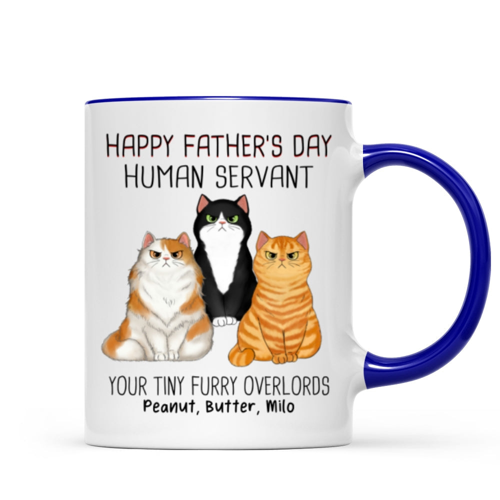 Angry Cats Happy Father's Day Cat Human Servant Personalized Mug
