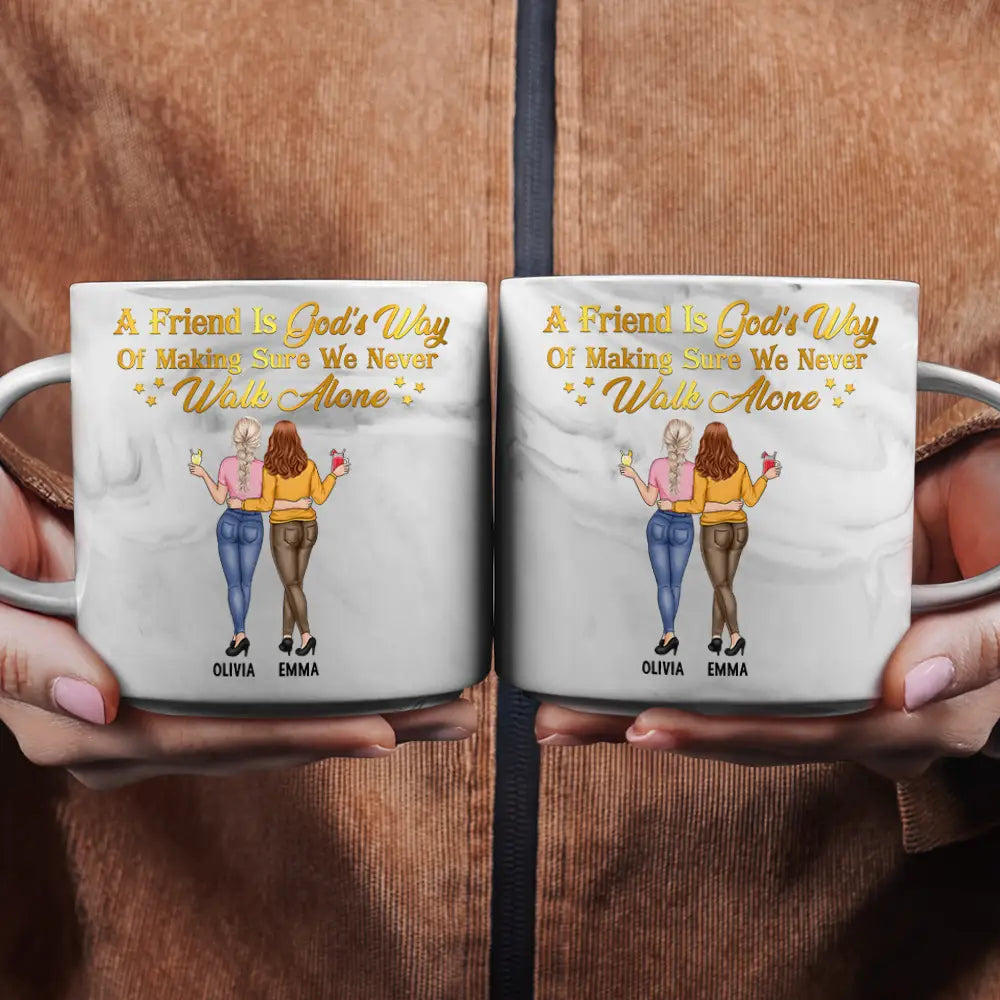 Friend Is God's Way - Personalized Marble Mug