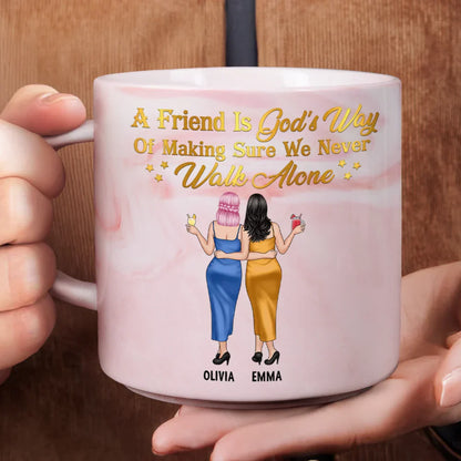 Friend Is God's Way - Personalized Marble Mug